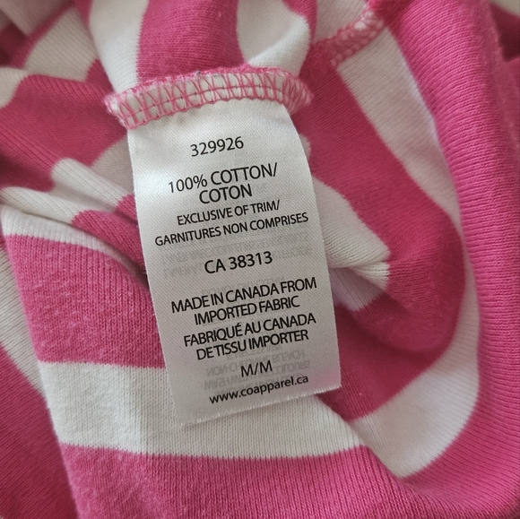 🇨🇦 Seg'ments M 100% Cottob Striped T-Shirt Nautical Top Medium Canadian Made - Picture 5 of 6